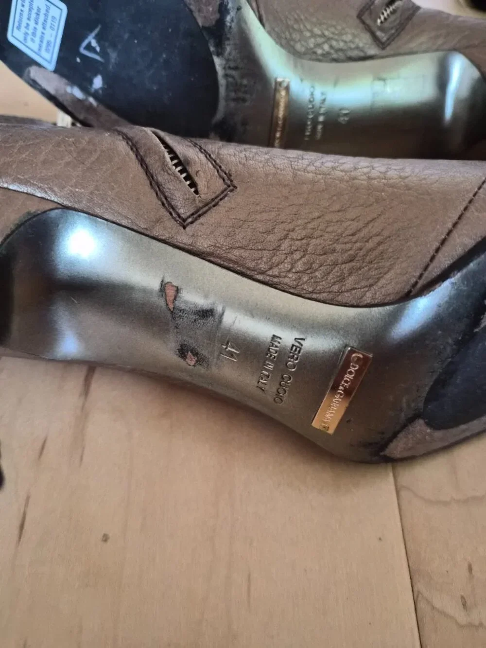 Vintage Dolce and Gabbana Bronze boots Sz 41